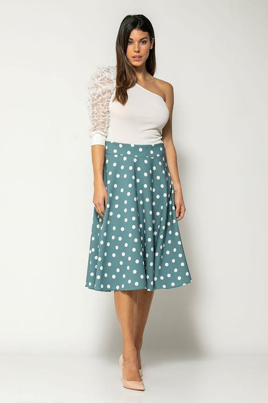 Φούστα midi πουά