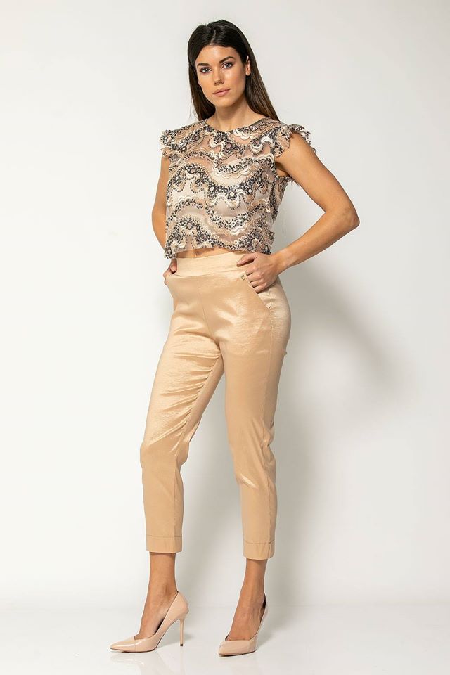 Cropped Top με παγιέτες