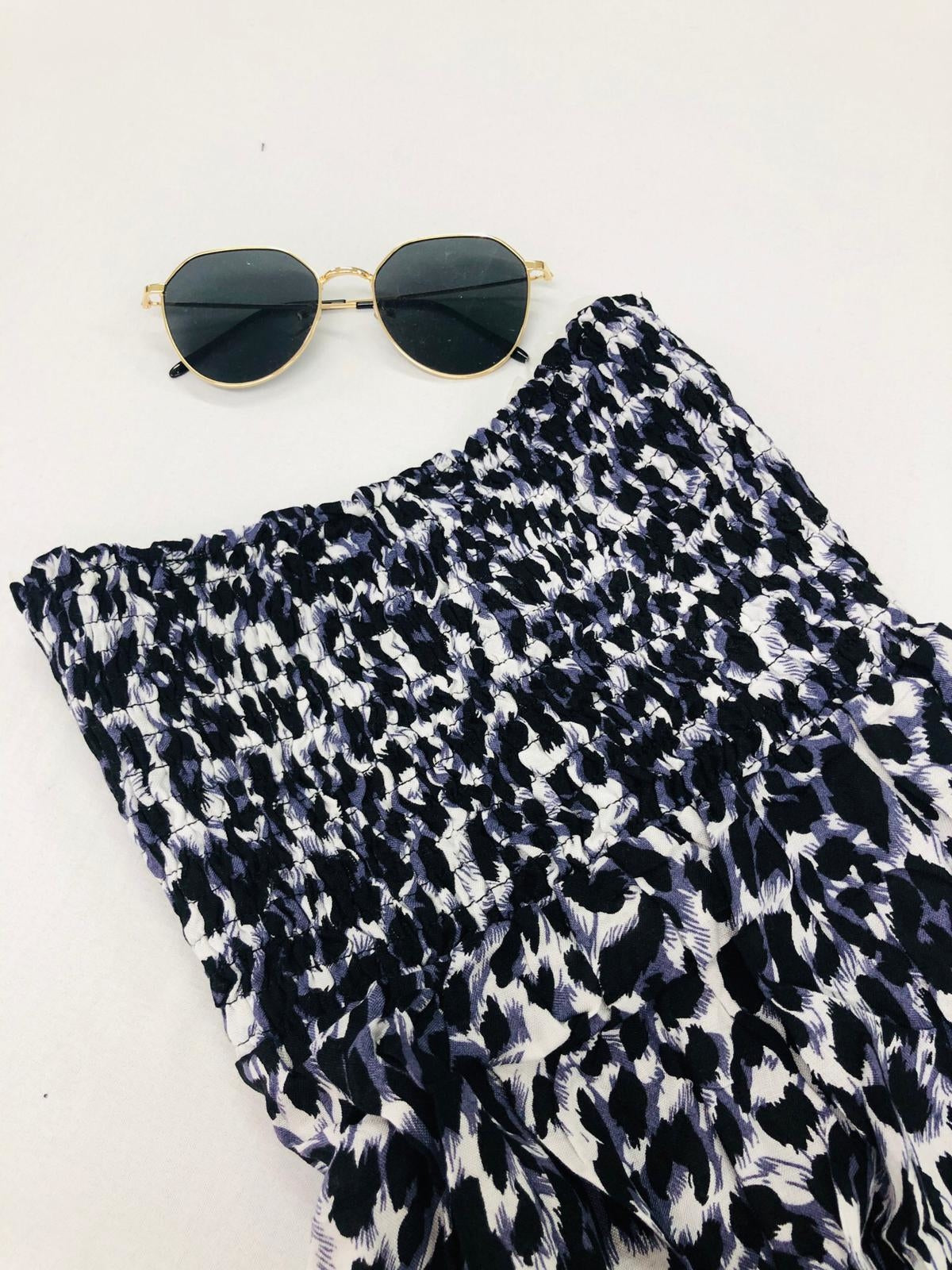 Φόρεμα midi/mini leopard με ζώνη