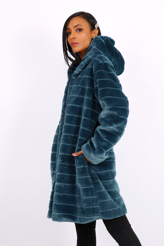 Παλτό midi από faux γούνα