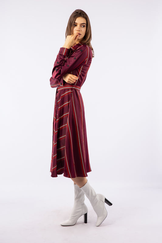 Shirt dress satin midi