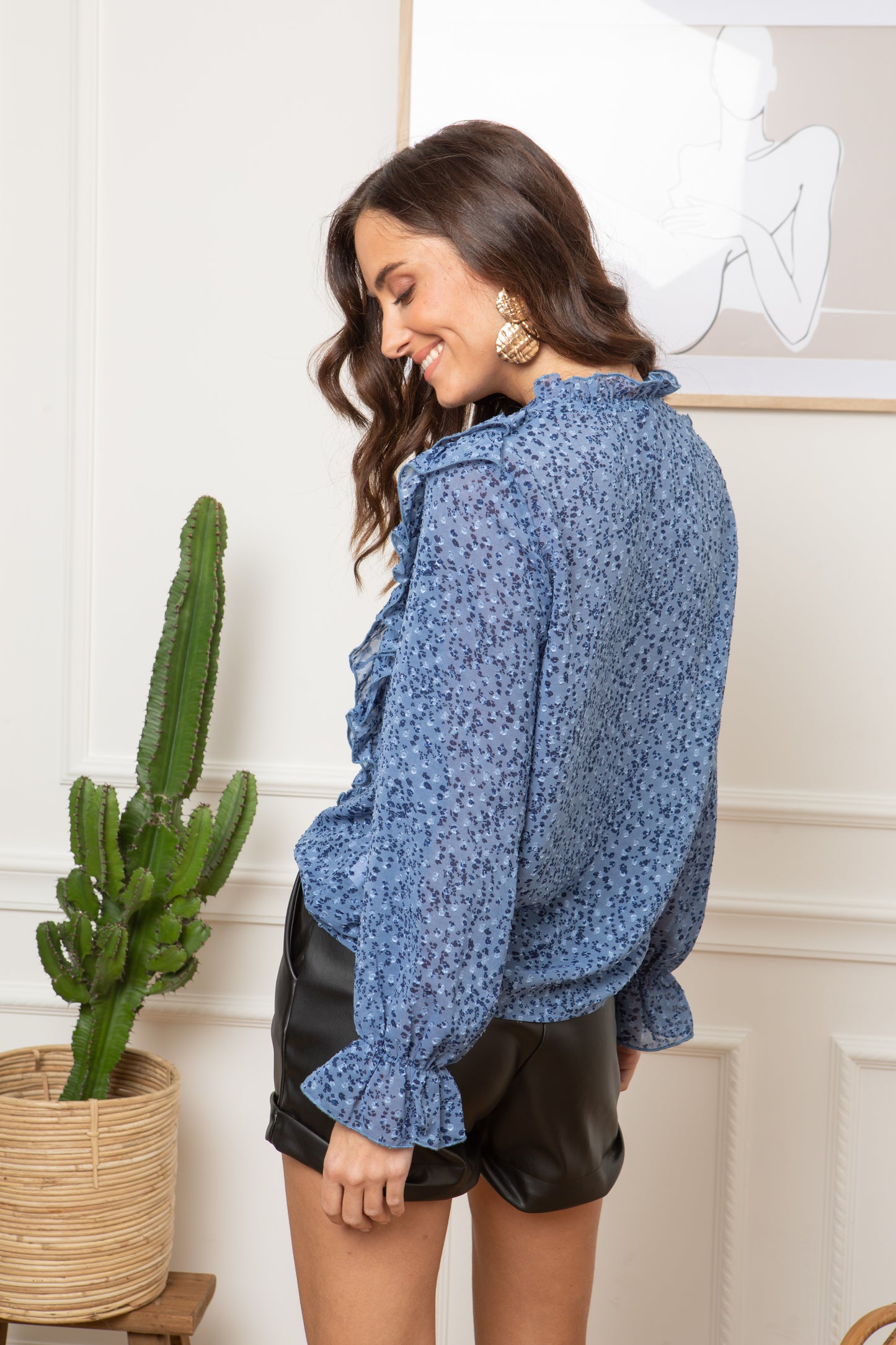 Μπλούζα floral με βολάν