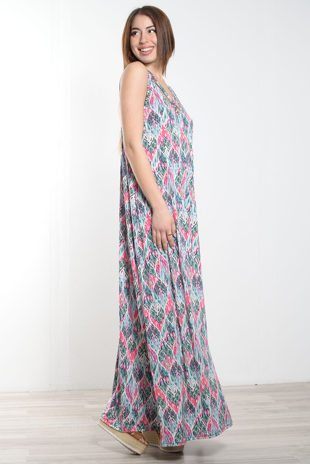 Φόρεμα maxi εμπριμέ