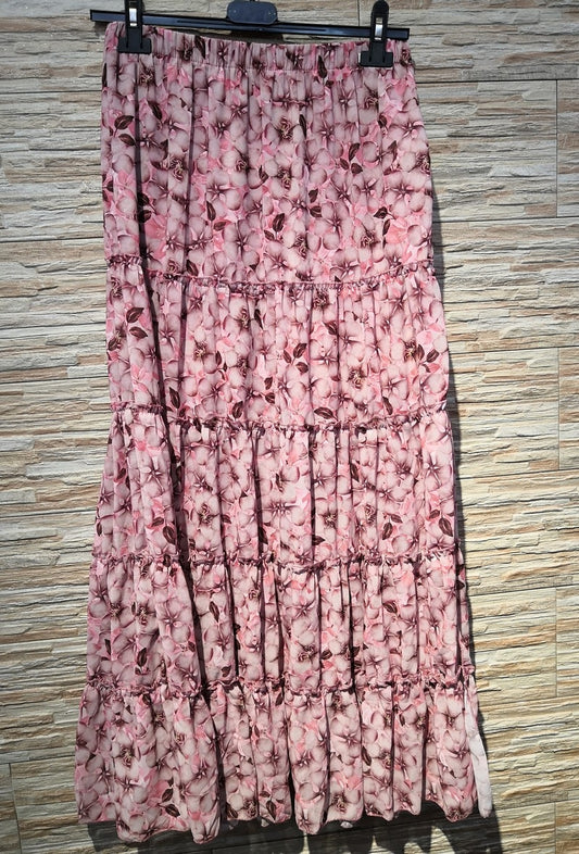 Φούστα floral printed με βολάν