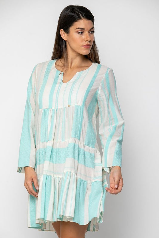 Φόρεμα midi ριγέ