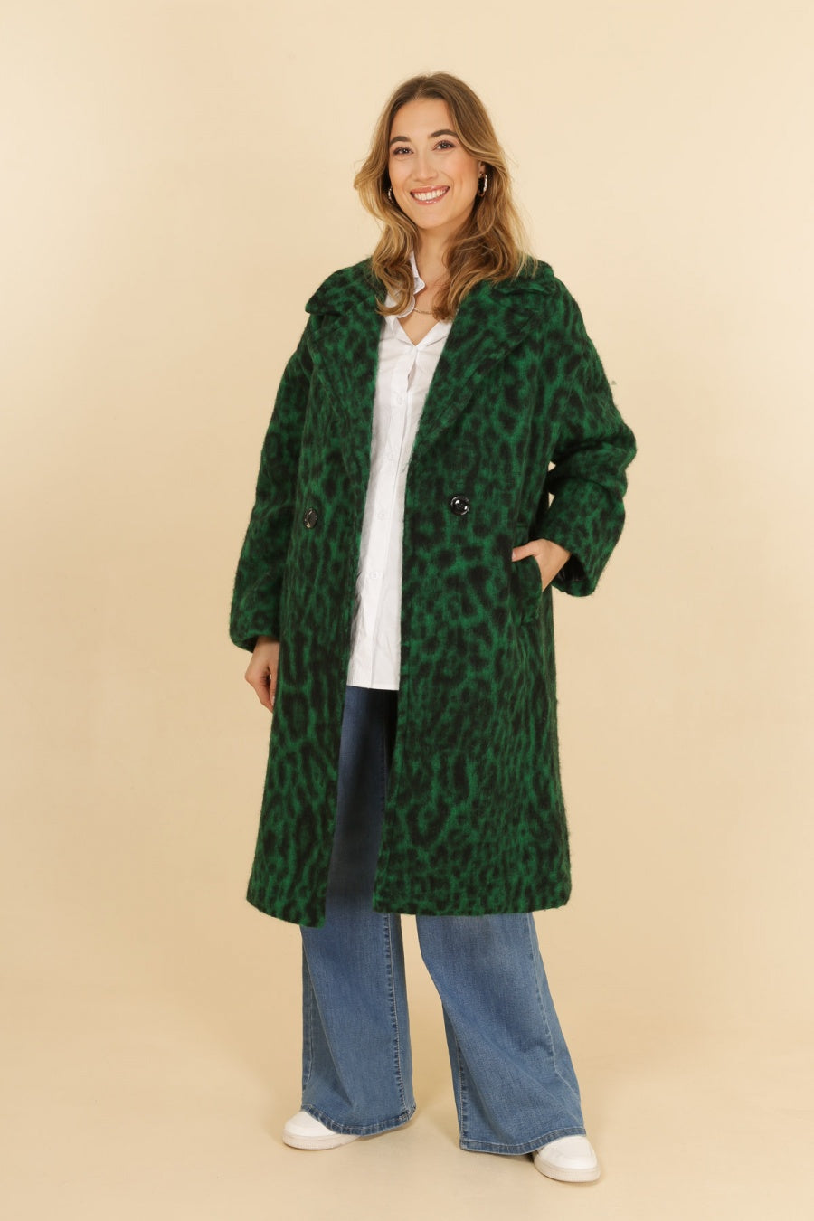 Παλτό μάλλινο animal printed
