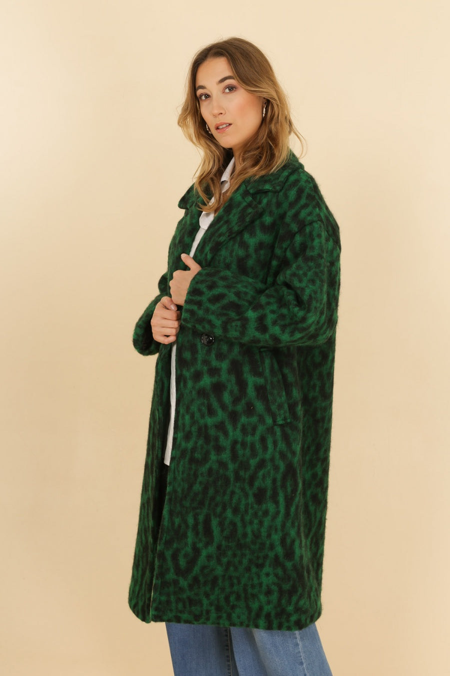 Παλτό μάλλινο animal printed