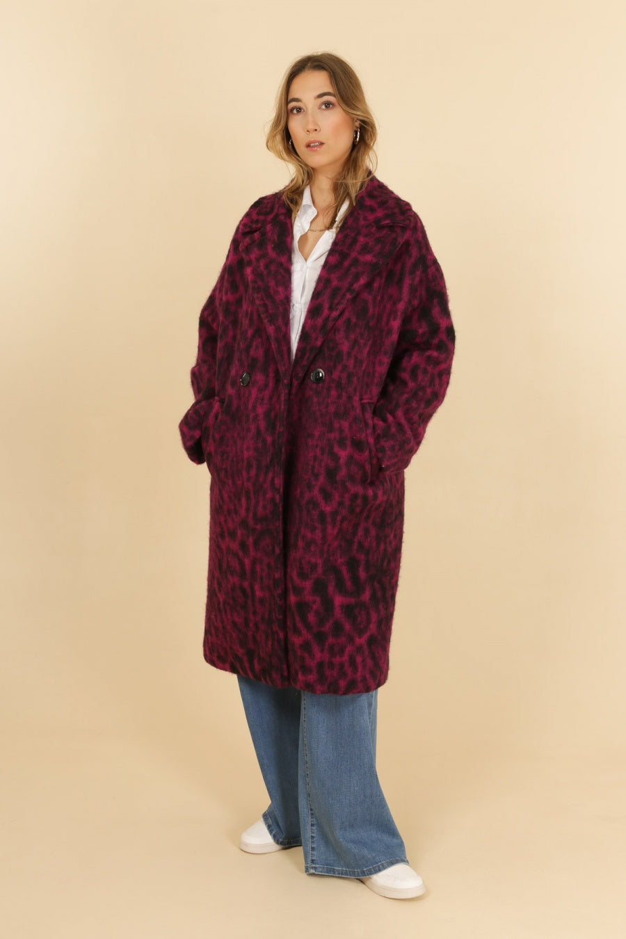 Παλτό μάλλινο animal printed