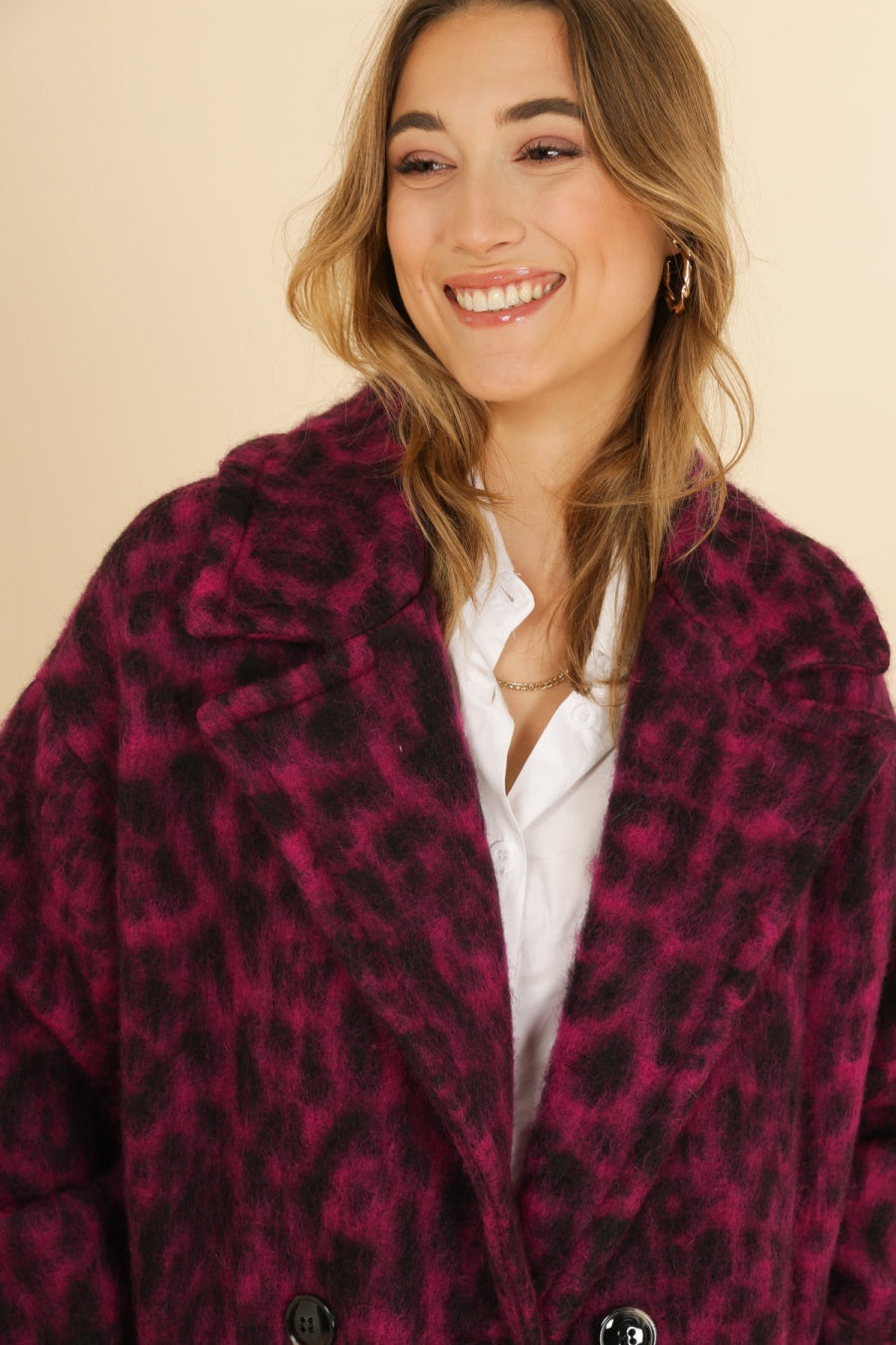 Παλτό μάλλινο animal printed