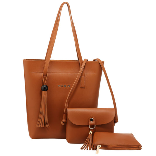 Anna Grace 3 Pieces Set Brown Women's Fashion Handbags