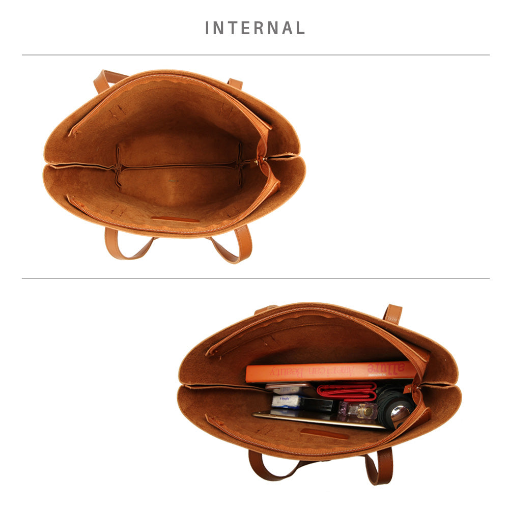 Anna Grace 3 Pieces Set Brown Women's Fashion Handbags