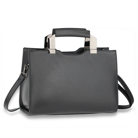 Anna Grace Fashion Tote Bag With Black Metal Work