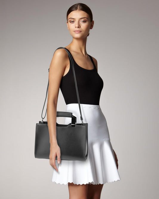 Anna Grace Fashion Tote Bag With Black Metal Work