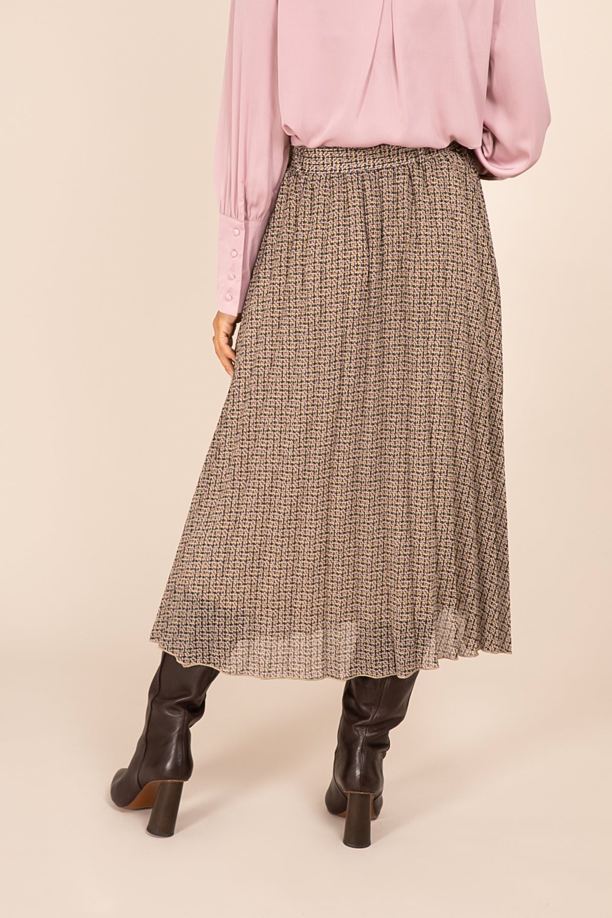 Φούστα εμπριμέ με ζώνη