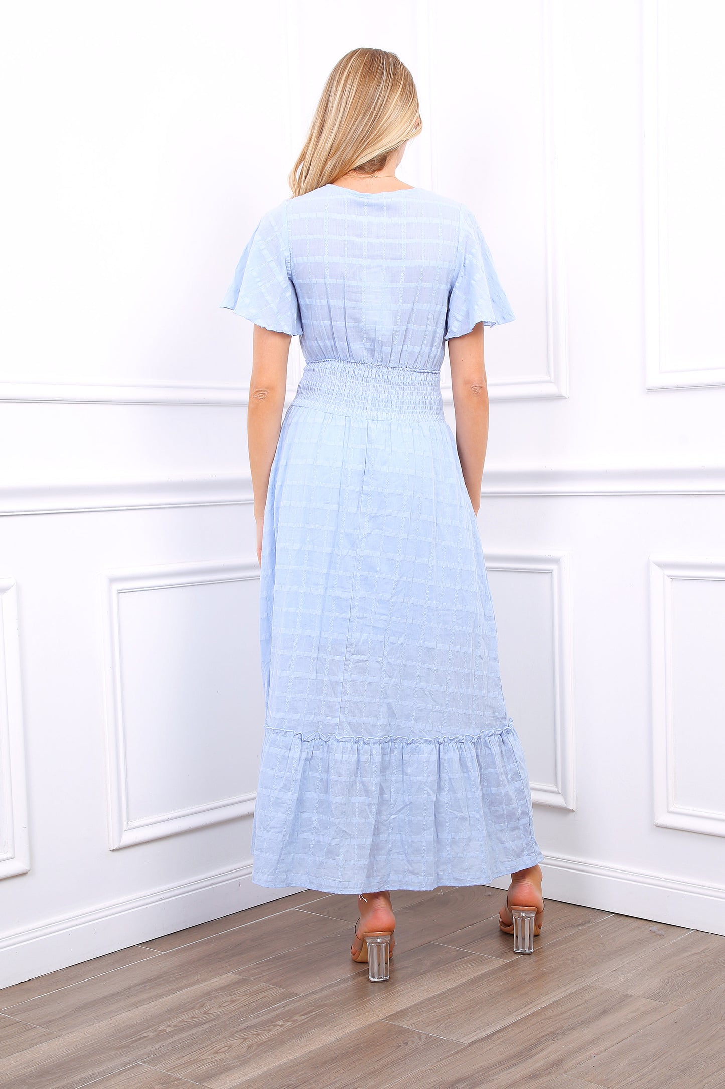 Φόρεμα maxi βαμβακερό με εφέ