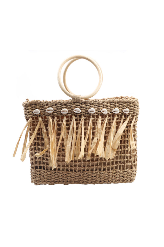 Τσάντα ψάθινη boho