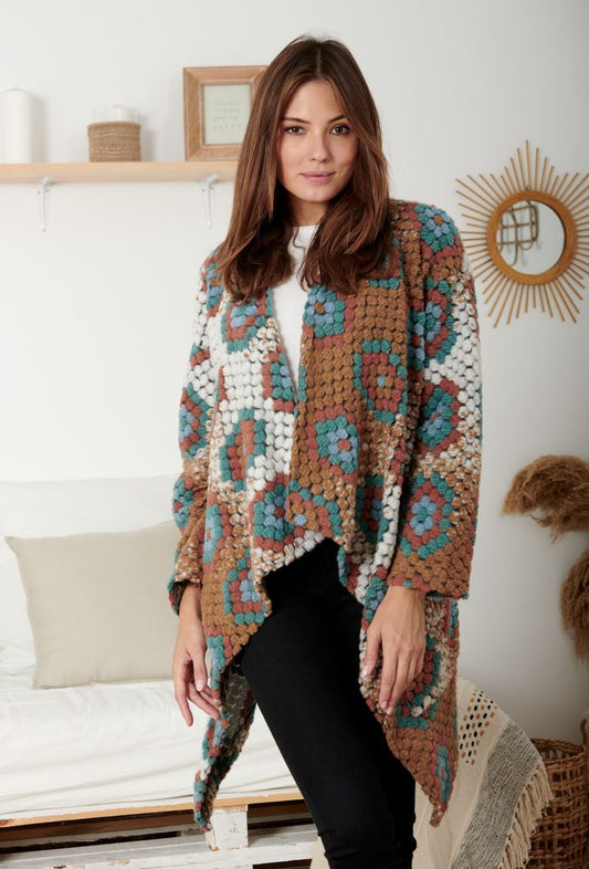 Ζακέτα μπουκλέ πολύχρωμη