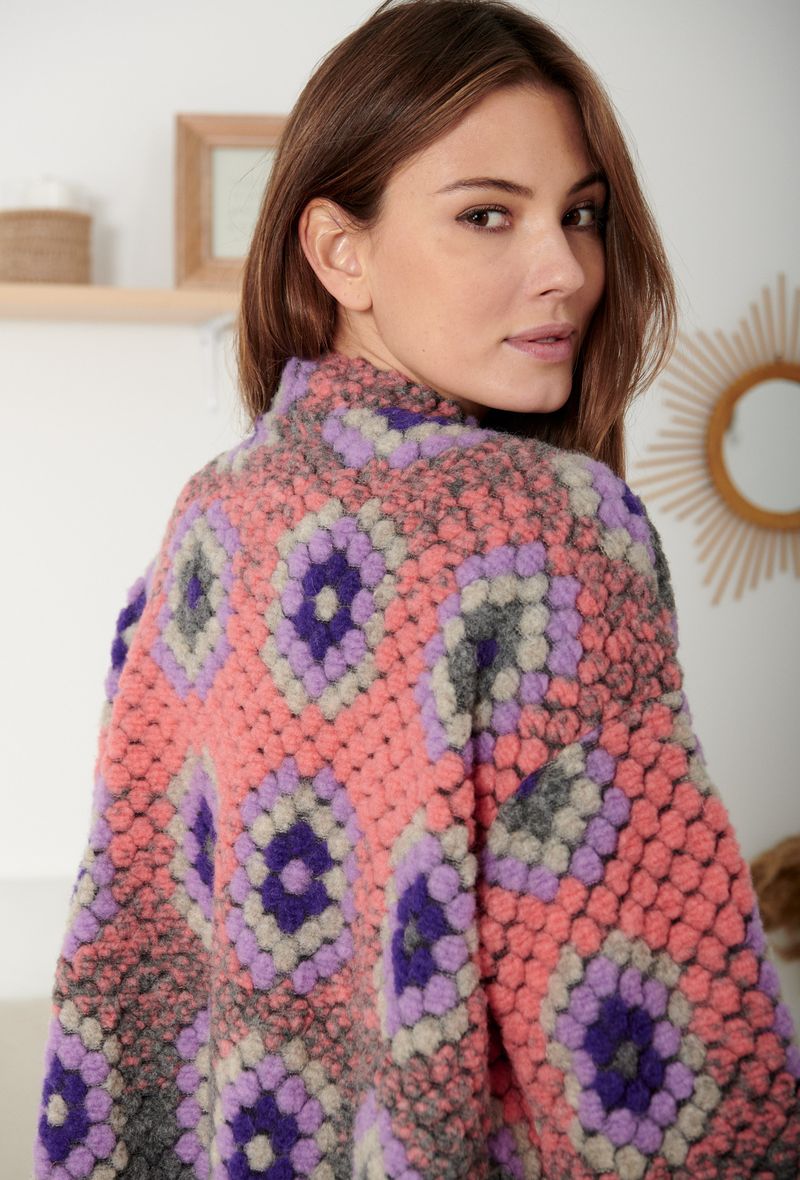 Ζακέτα μπουκλέ πολύχρωμη