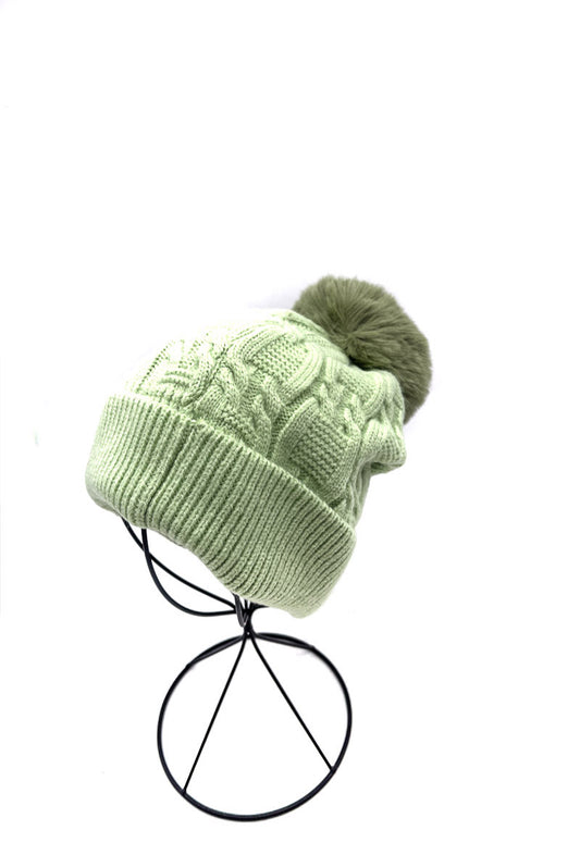 Σκούφος πλεκτός με pom pom