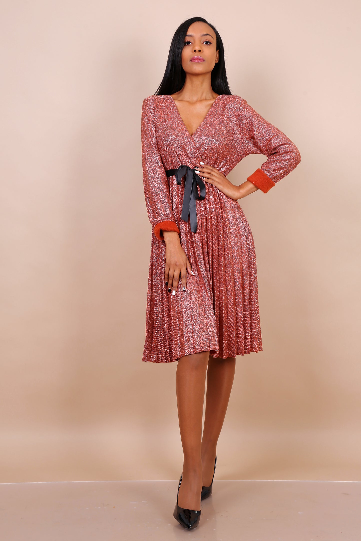 Φόρεμα midi lurex