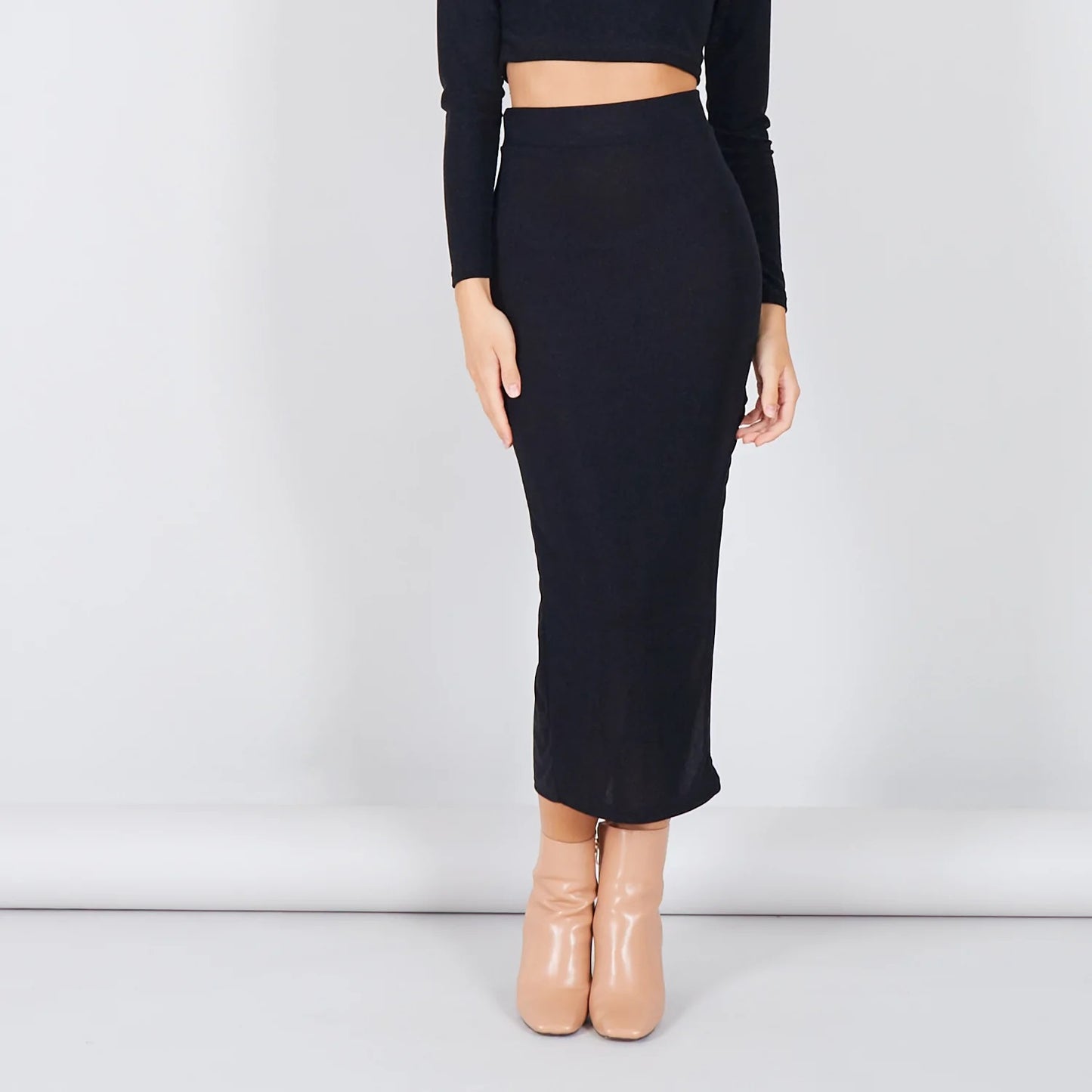 Φούστα midi lurex με σκίσιμο