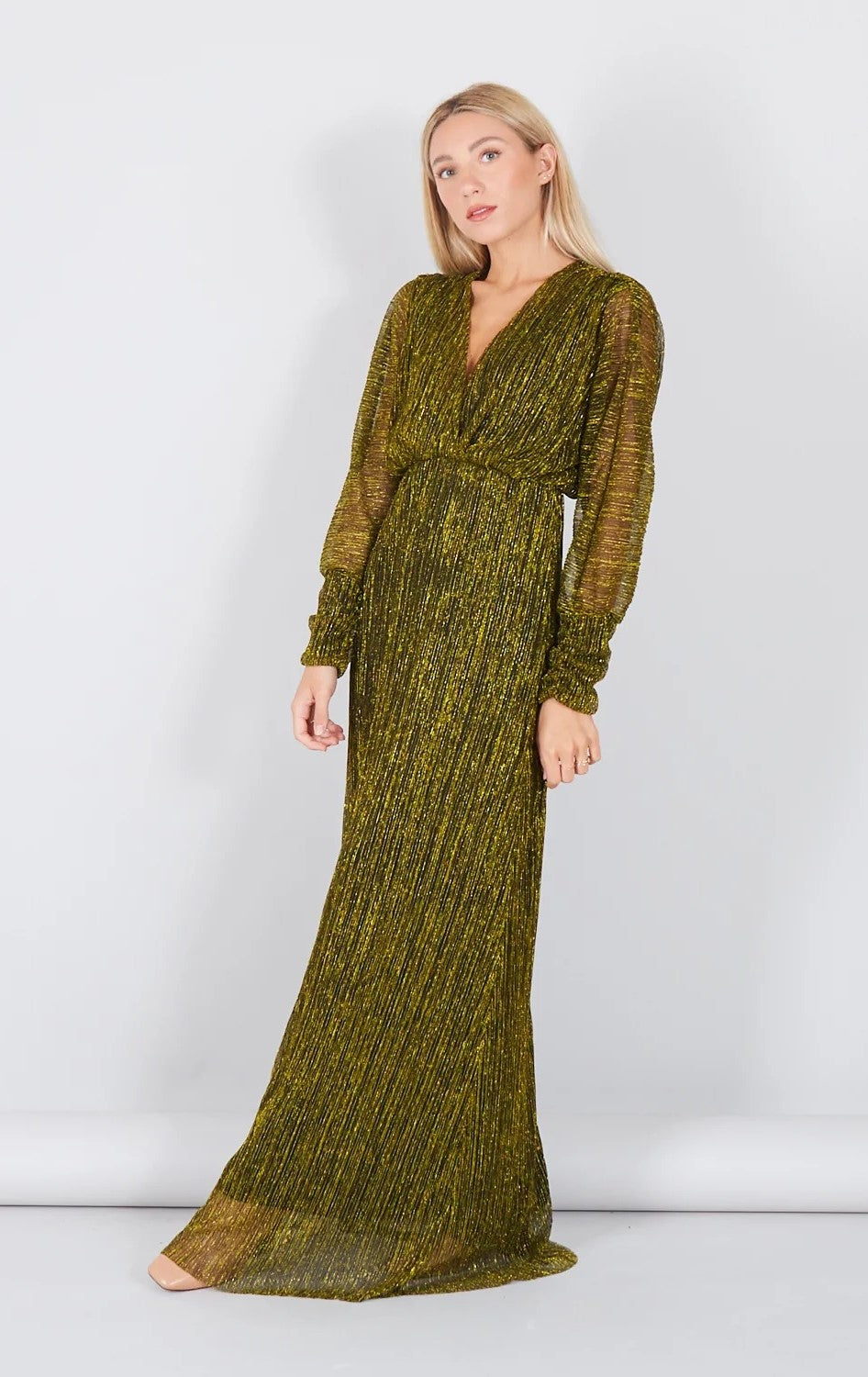 Φόρεμα maxi lurex βραδινό