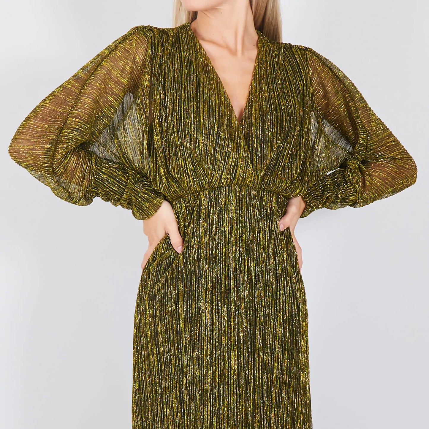 Φόρεμα maxi lurex βραδινό