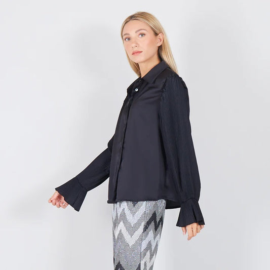 Πουκάμισο satin πλισέ μανίκια