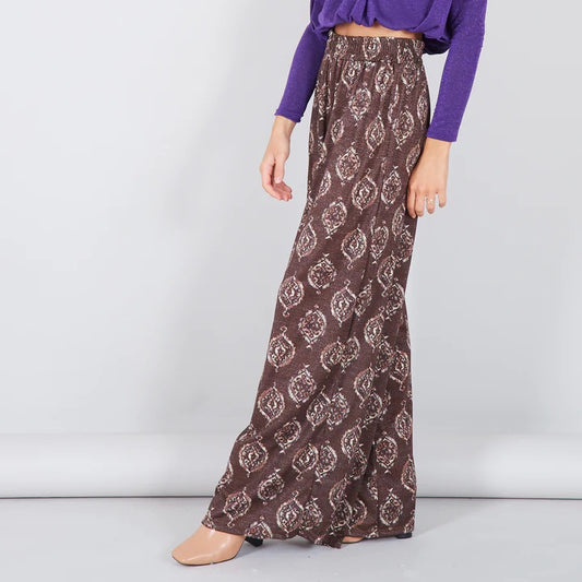 Παντελόνα εμπριμέ με lurex