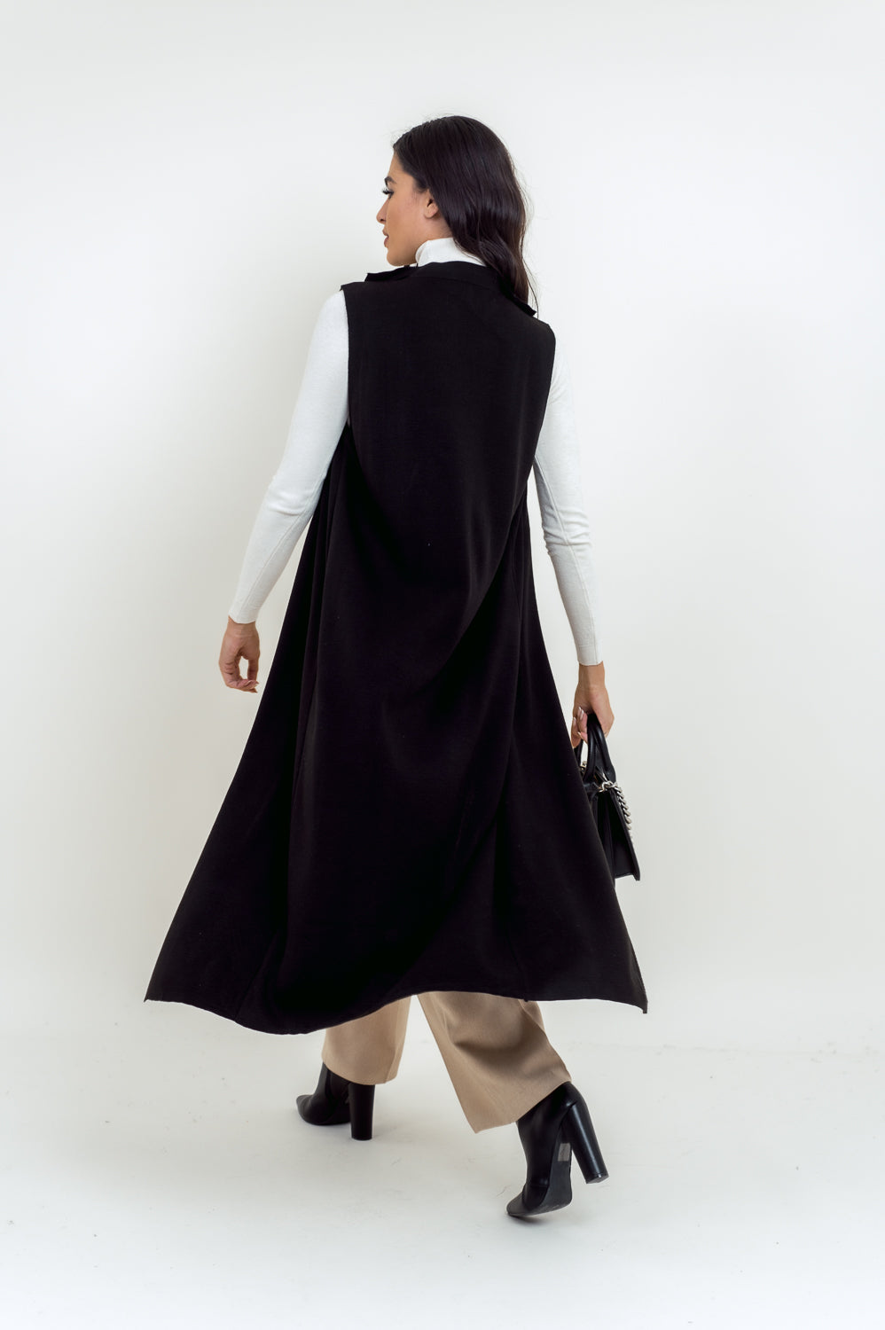 Καζάκα πλεκτή αμάνικη maxi