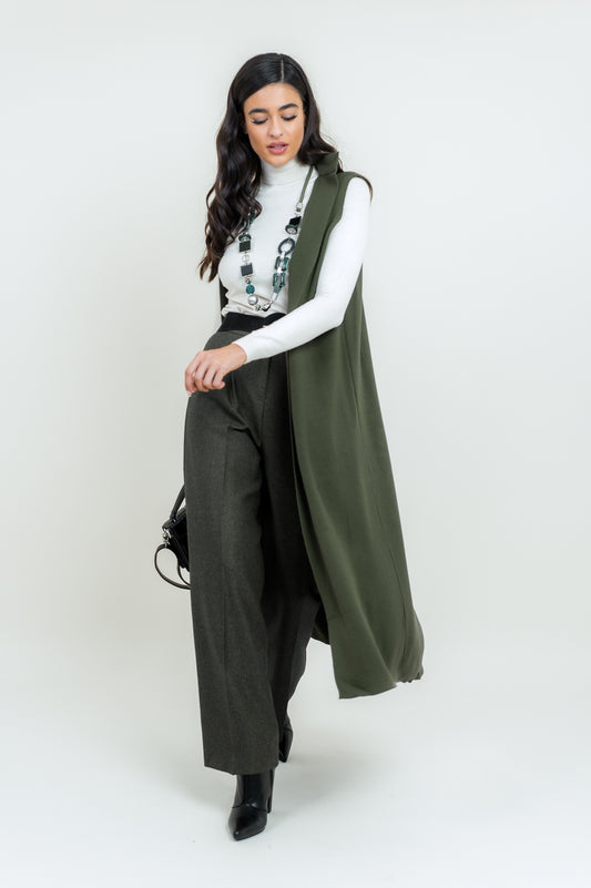 Καζάκα πλεκτή αμάνικη maxi