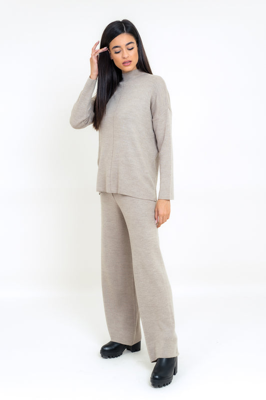 Σετ πλεκτό μπλούζα - παντελόνα
