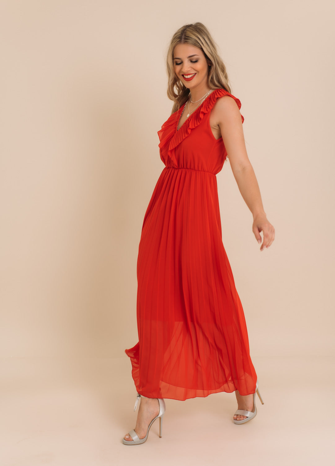 Φόρεμα maxi πλισέ