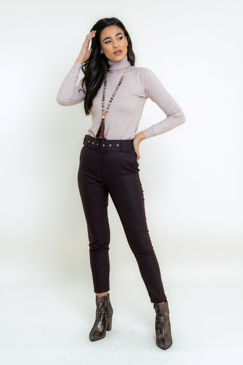 Παντελόνι ψηλόμεσο tweed