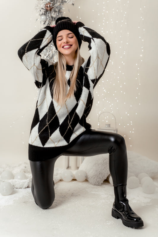 Μπλούζα πλεκτή με ρόμβους