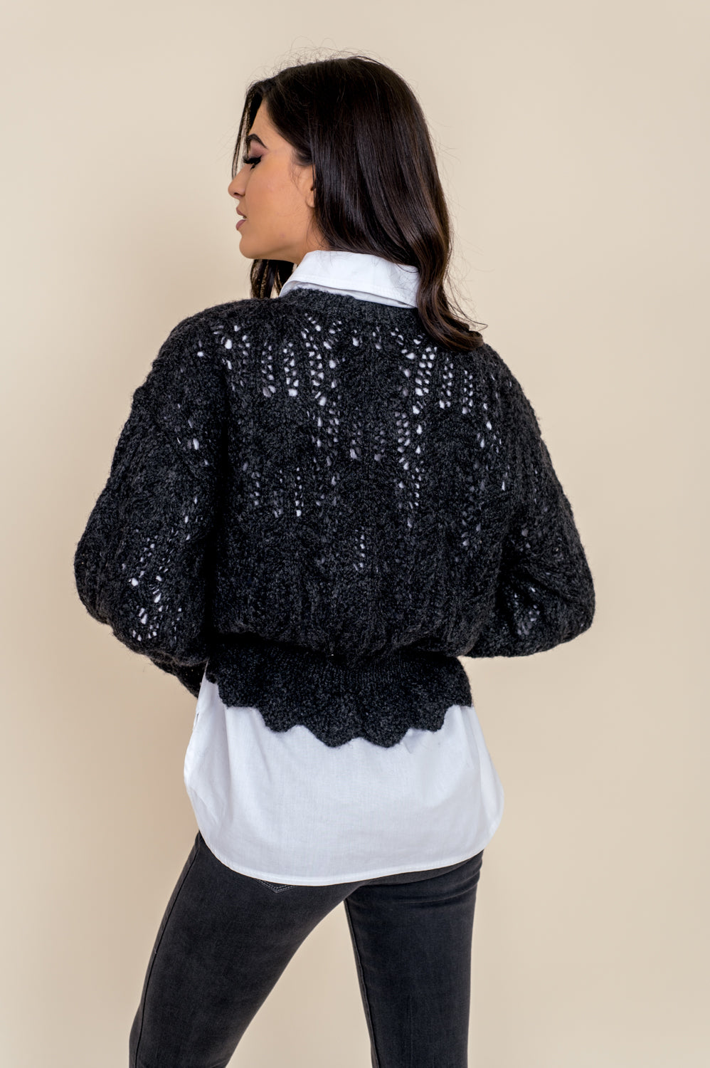 Pullover πλεκτό με βολάν