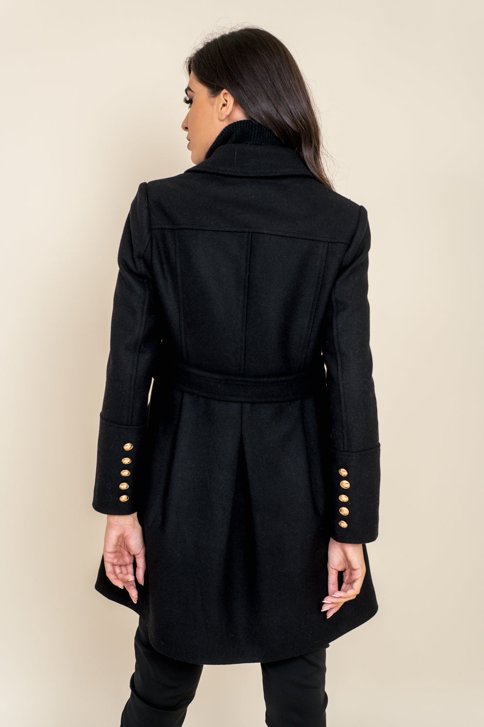 Ημίπαλτο ημιμάλλινο με χρυσαφί κουμπιά