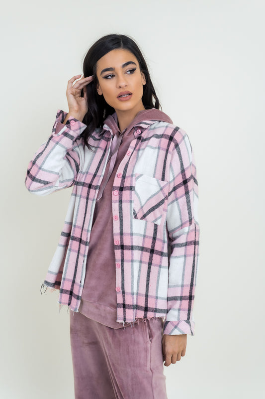 Πουκαμίσα καρό με ξέφτια