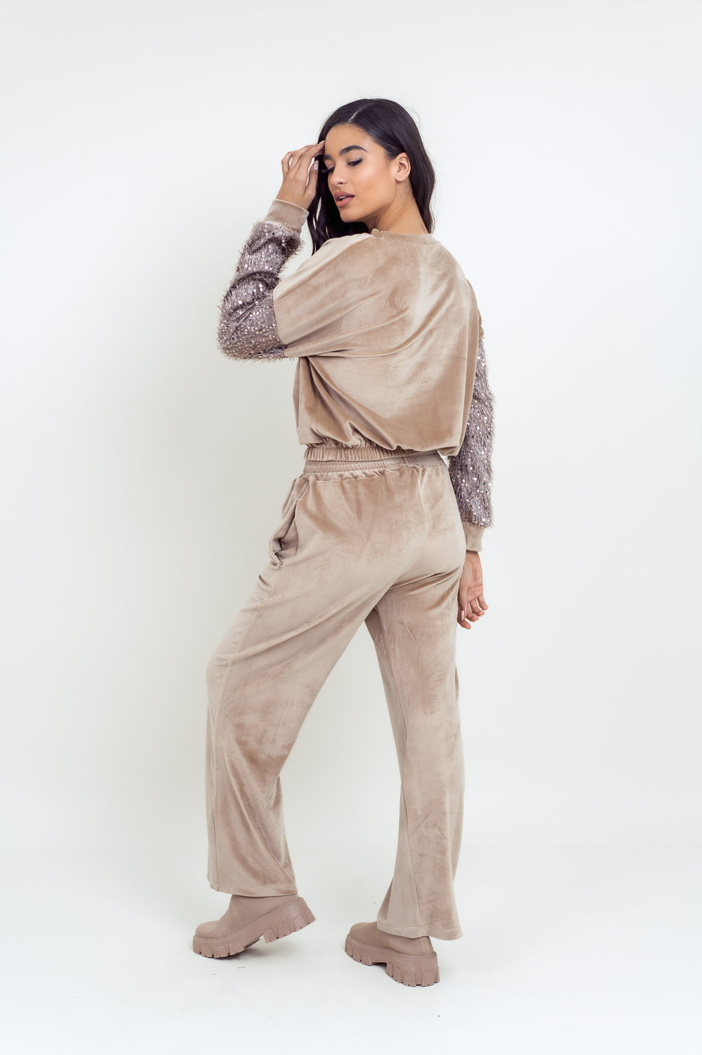 Σετ φόρμας τοπ - παντελόνι βελουτέ