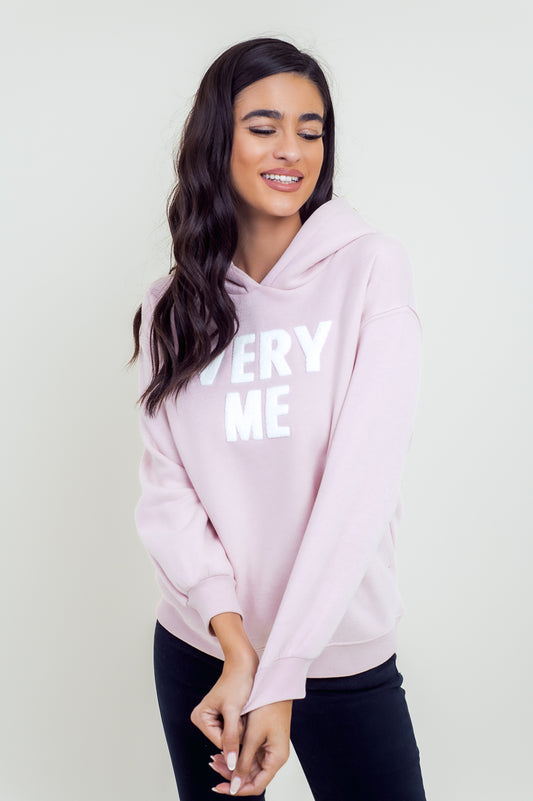 Φούτερ με κουκούλα και τύπωμα VERY ME