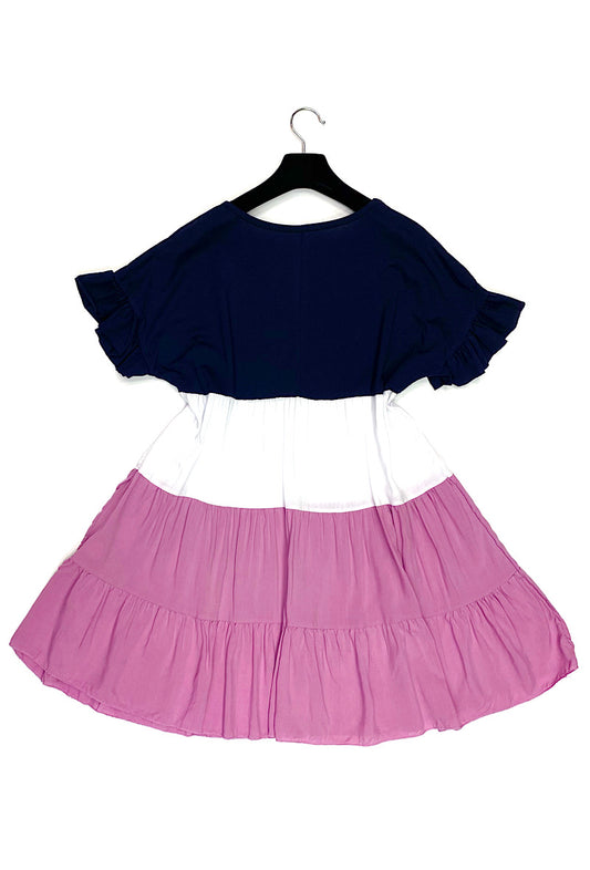 Φόρεμα mini με τριχρωμία