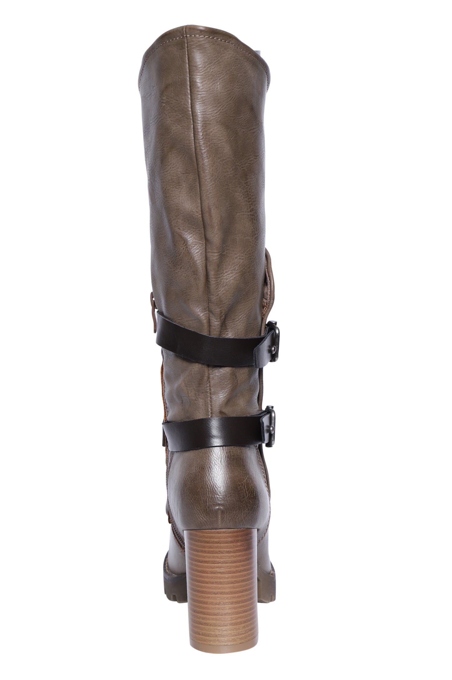 Μπότα από δερματίνη με λουριά