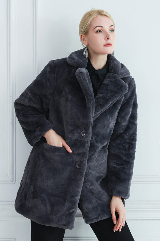 Ημίπαλτο γούνινο oversized