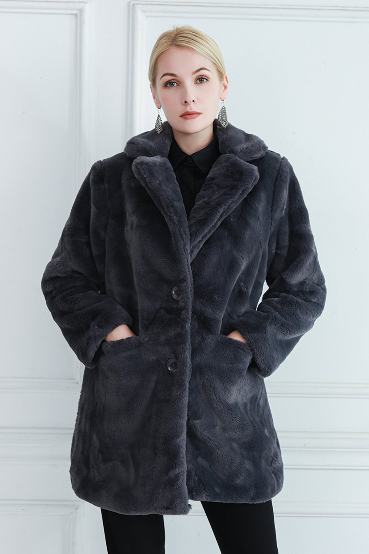 Ημίπαλτο γούνινο oversized