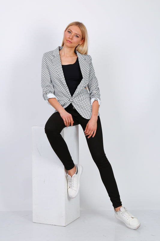 Blazer printed βαμβακερό