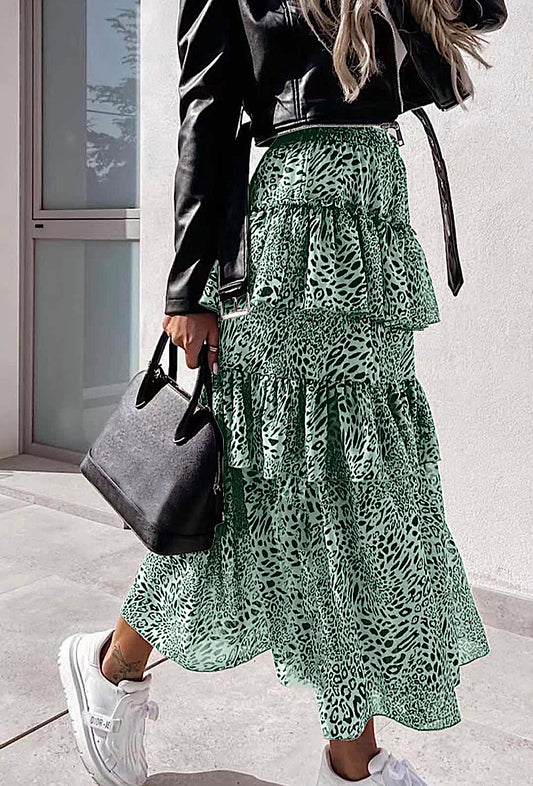 Φούστα animal printed με βολάν