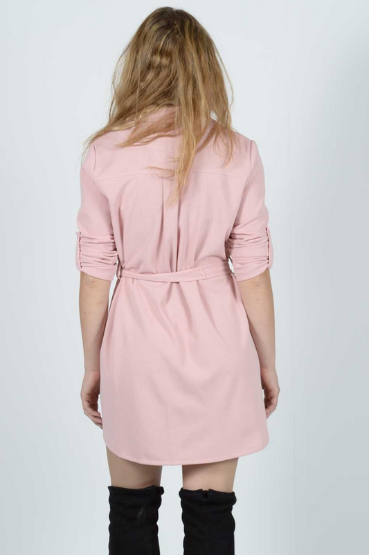 Πουκαμισοφόρεμα με ζώνη