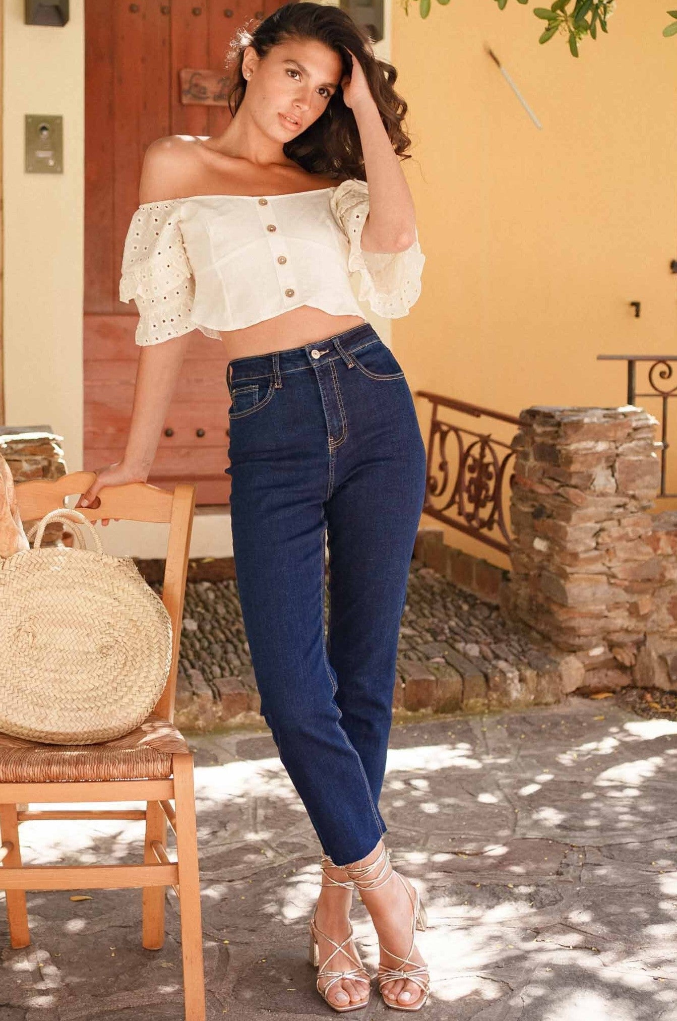 Denim Mom Fit παντελόνι