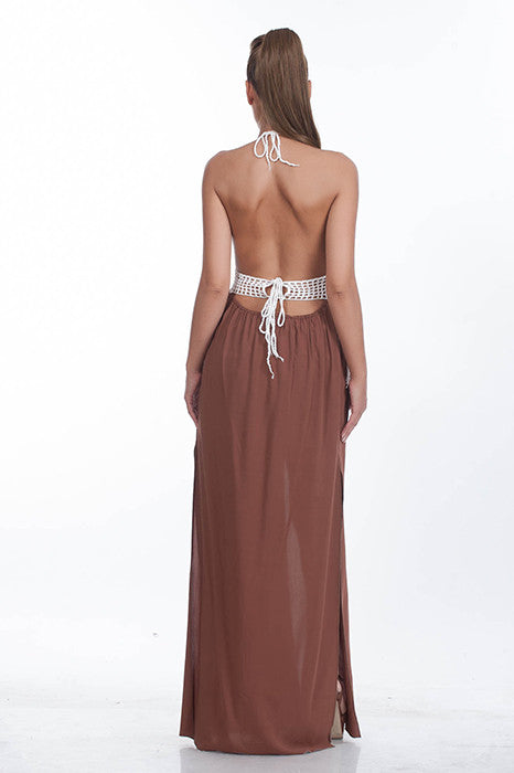 Φόρεμα - Τουνίκ με πλεκτό μπούστο και κρόσσια