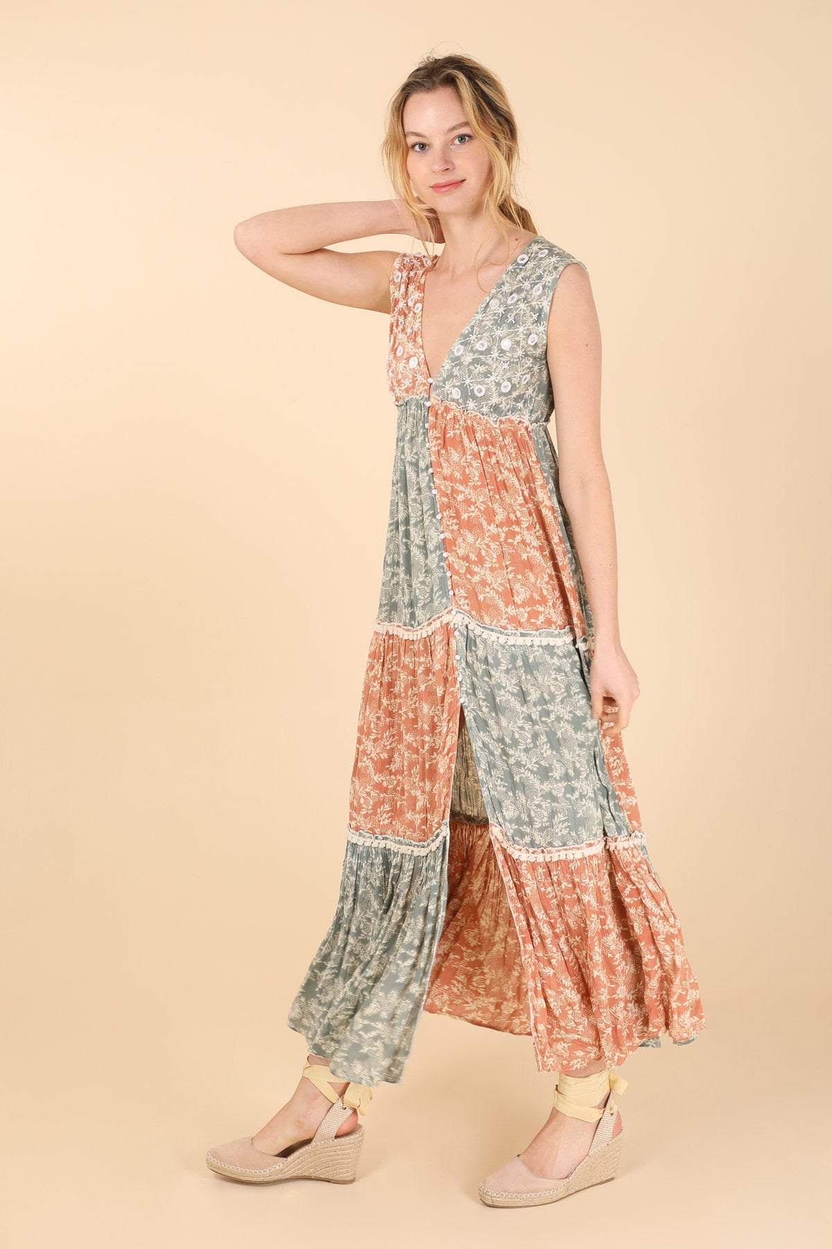 Φόρεμα maxi boho multicolor